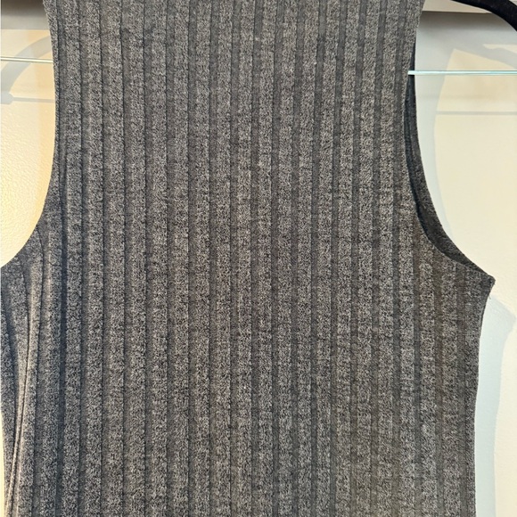 Forever 21 Gray Ribbed Bodycon Fitted Sweater High Neck Mini Dress (Size Small) - Picture 7 of 8
